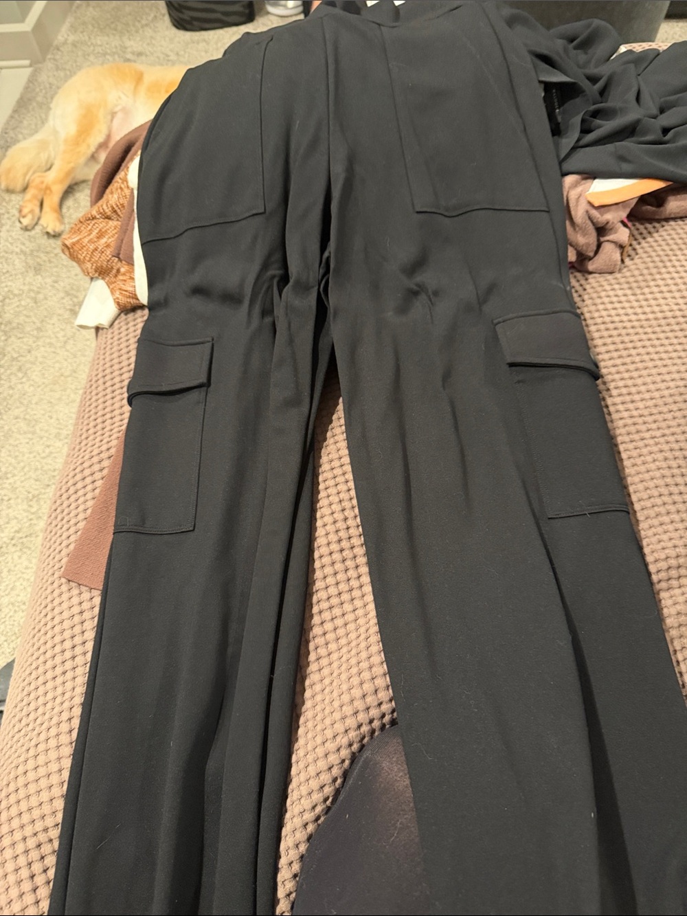 CABI Black Women's Cargo Wide-Leg Pants